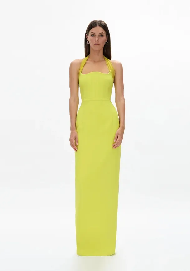 Maria 后开衩挂脖礼服