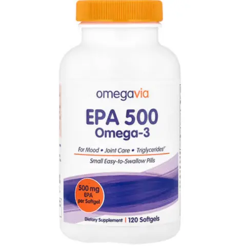 OmegaVia, EPA 500，Omega-3，500 毫克，120 粒软凝胶