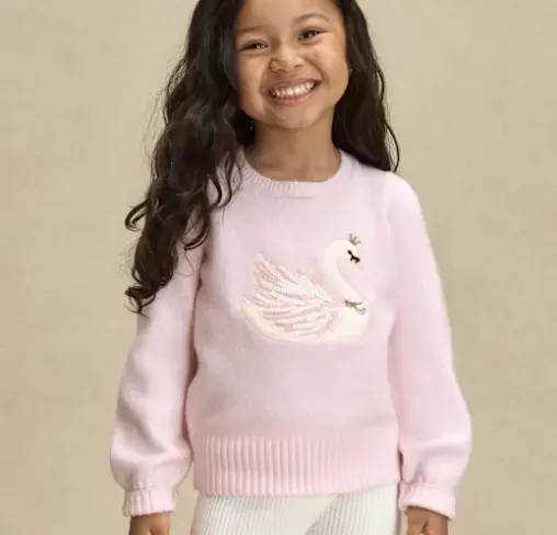 Gymboree 女童天鹅印花毛衣