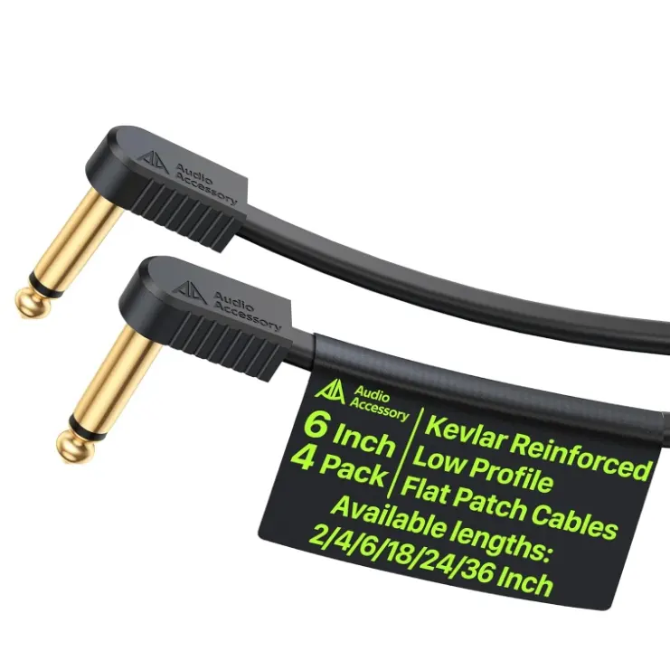 AA AUDIO ACCESSORY Guitar Pedal Patch Cables 6 Inch 4-Pack