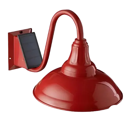 红色棚屋太阳能户外金属灯