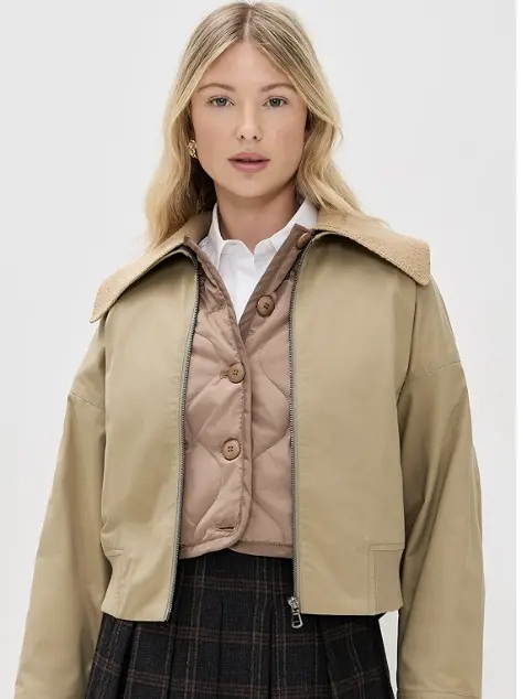 Sea Sullivan 假两件棒球外套