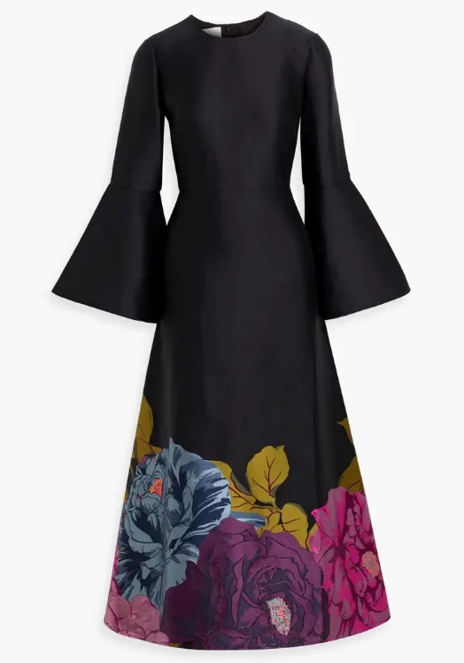 VALENTINO GARAVANI 花卉图案长款连衣裙