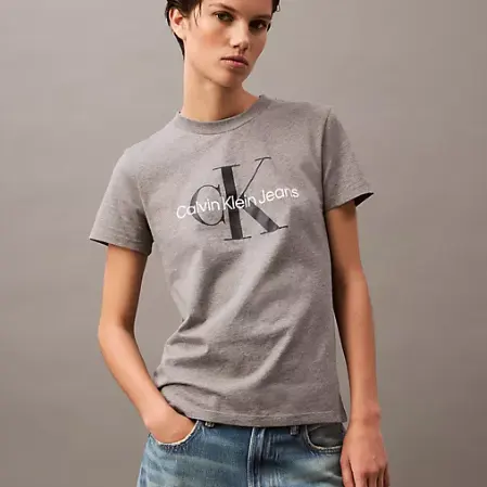 Calvin Klein 经典徽标灰色T恤