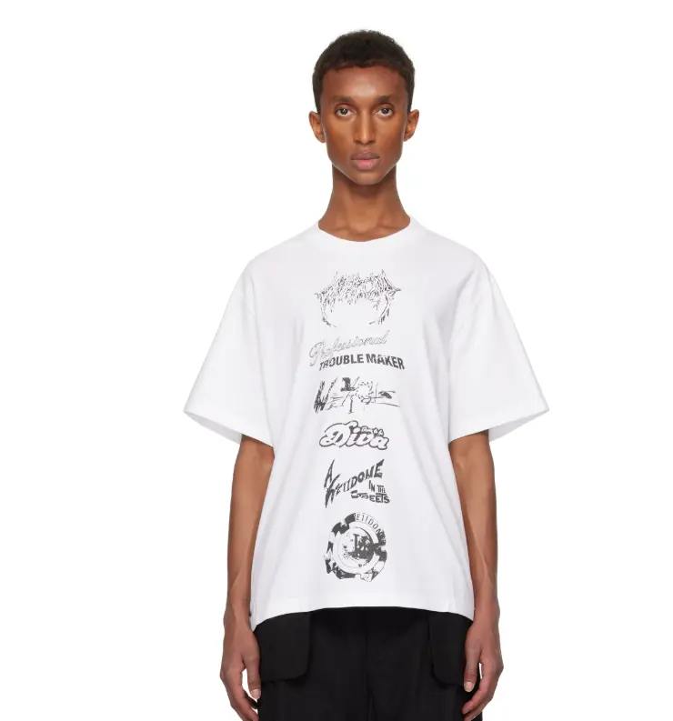 We11done 白色 Multi Logo T 恤