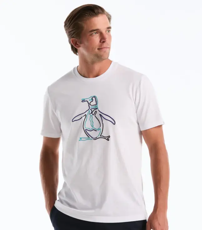 彼得轮廓图案T恤，亮白色