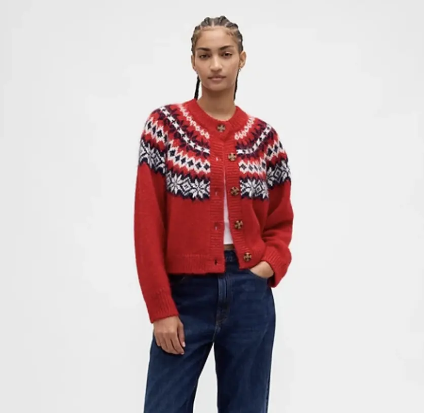 Gap  Fair Isle 羊毛开衫毛衣