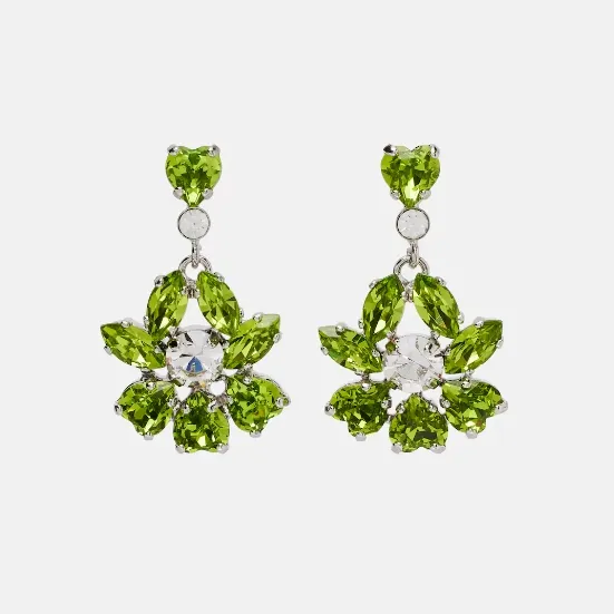 SIMONE ROCHA 心形花朵绿色耳环