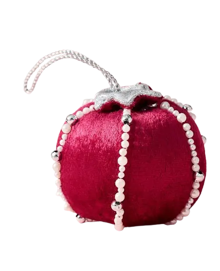 珍珠装饰天鹅绒水果挂饰