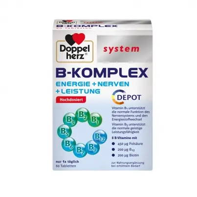 DOPPELHERZ 双心 B族复合维生素片 60片