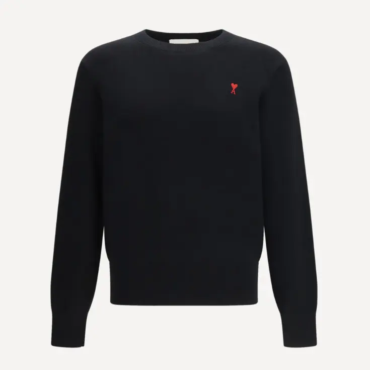 AMI PARIS 爱心徽标圆领长袖毛衫