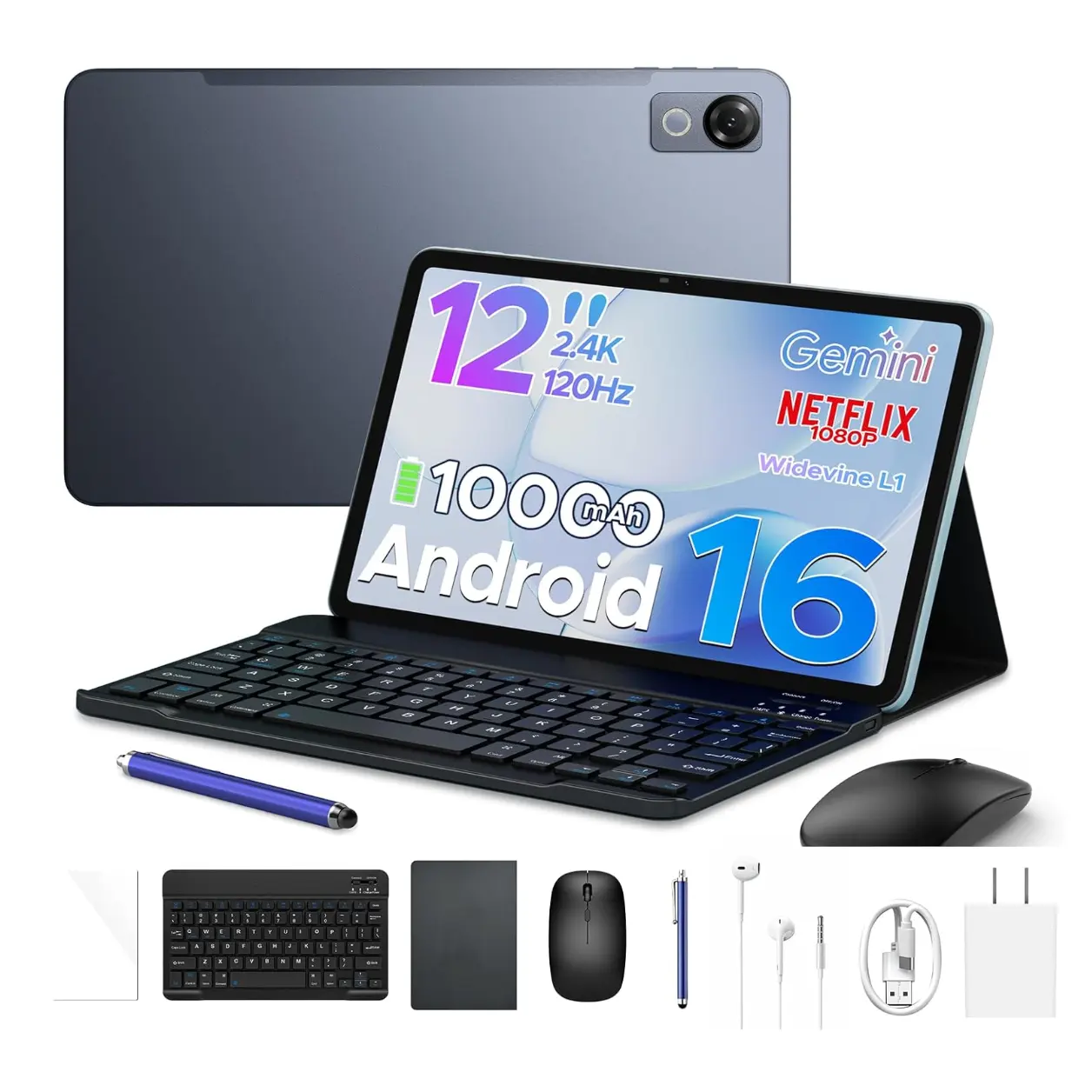 POCKAM P12 2026最新 Android 16 八核平板电脑