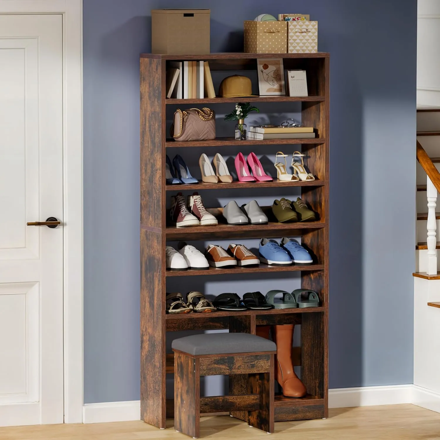 YITAHOME 鞋柜内置隐藏式长凳