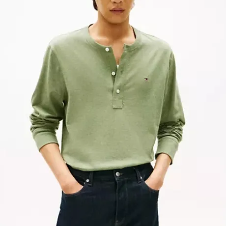 TOMMY HILFIGER 徽标长袖亨利衫