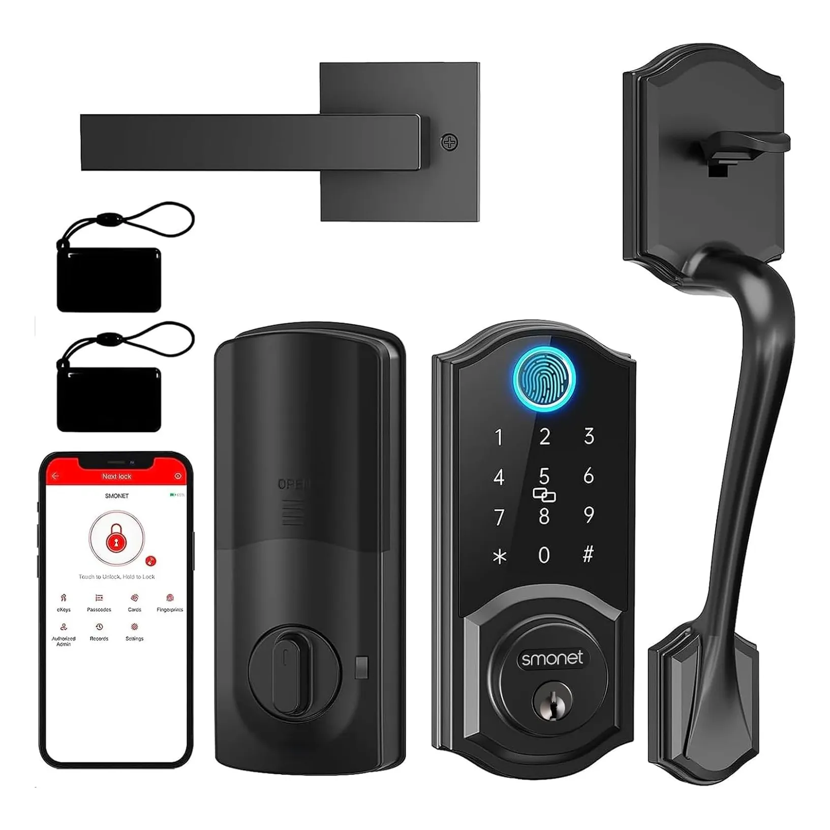 SMONET 智能门锁带把手套装