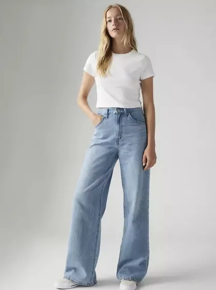 女式阔腿牛仔裤
