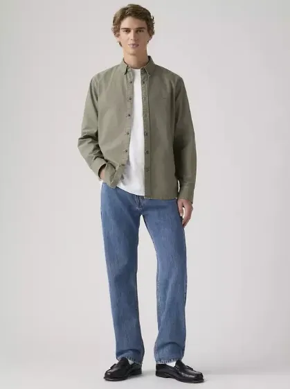 男式经典拉链款直筒牛仔裤