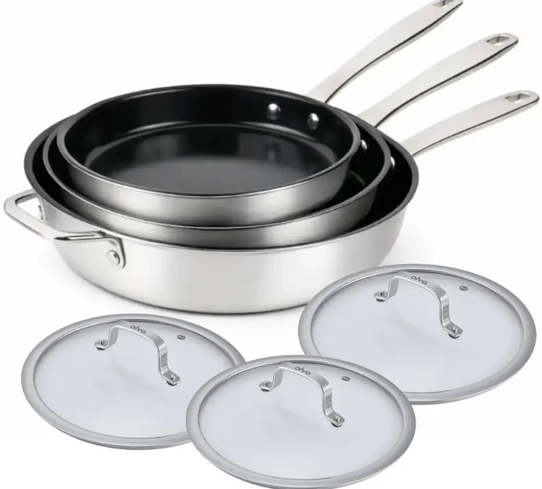 maestro 5 层复合不锈钢 6 件套平底锅套装