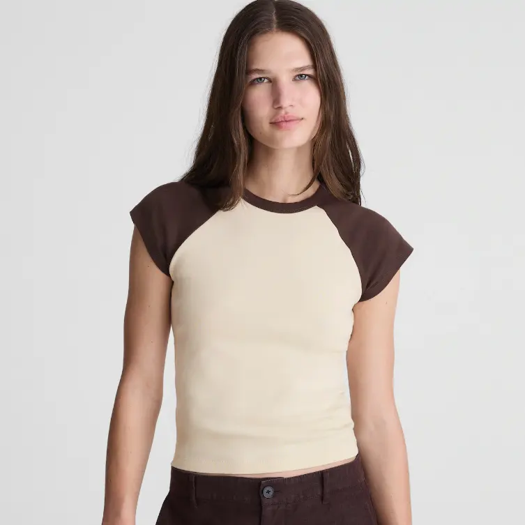 3件7.5折！Madewell 拼色小飞袖T恤