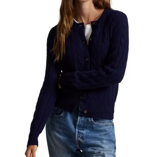 Polo Ralph Lauren 拉夫劳伦绞花羊绒圆领开衫