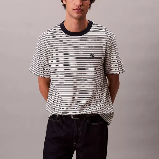 Calvin Klein 条纹圆领T恤