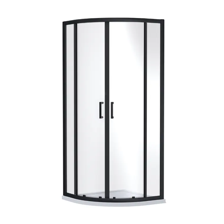 Oem Matt Black Quadrant Shower Enclosure 90 x 90cm