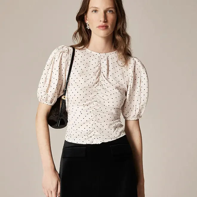 J.CREW 波点泡泡袖上衣