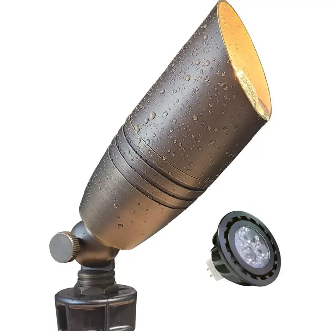 MALORY 黄铜景观射灯（单只装，含 MR16 灯泡）