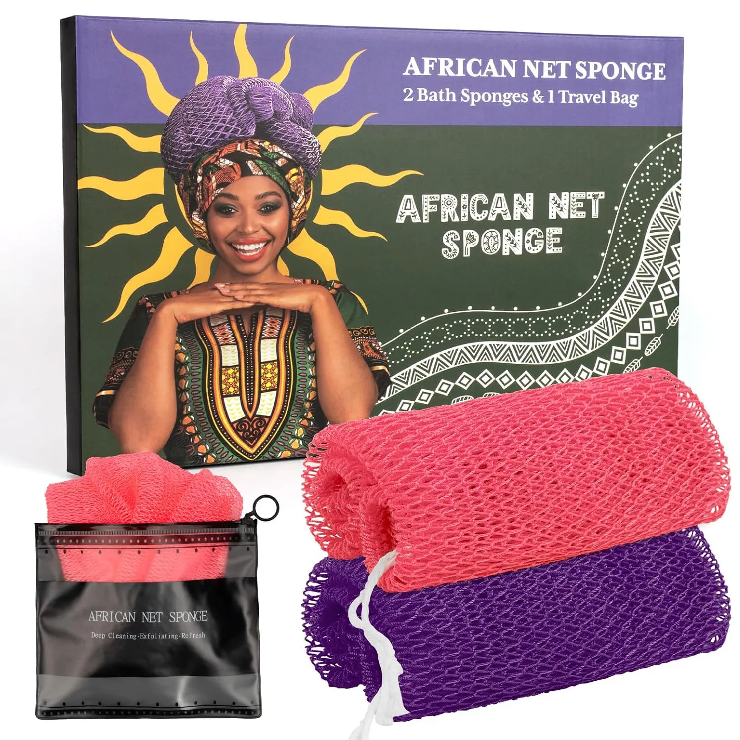 Bathway 非洲网状海绵2件装