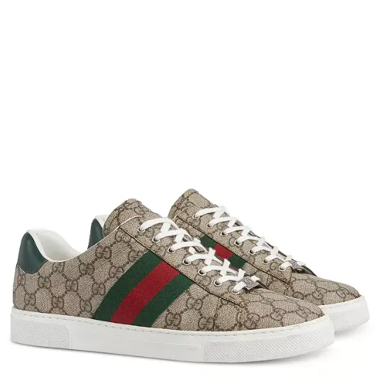 Gucci 古驰 Ace 帆布拼接皮革运动鞋