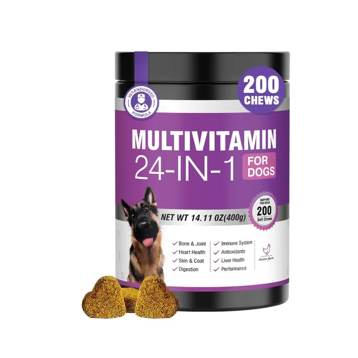 TTLXBL 24-in-1 Dog Vitamins and Supplements 200 Ct