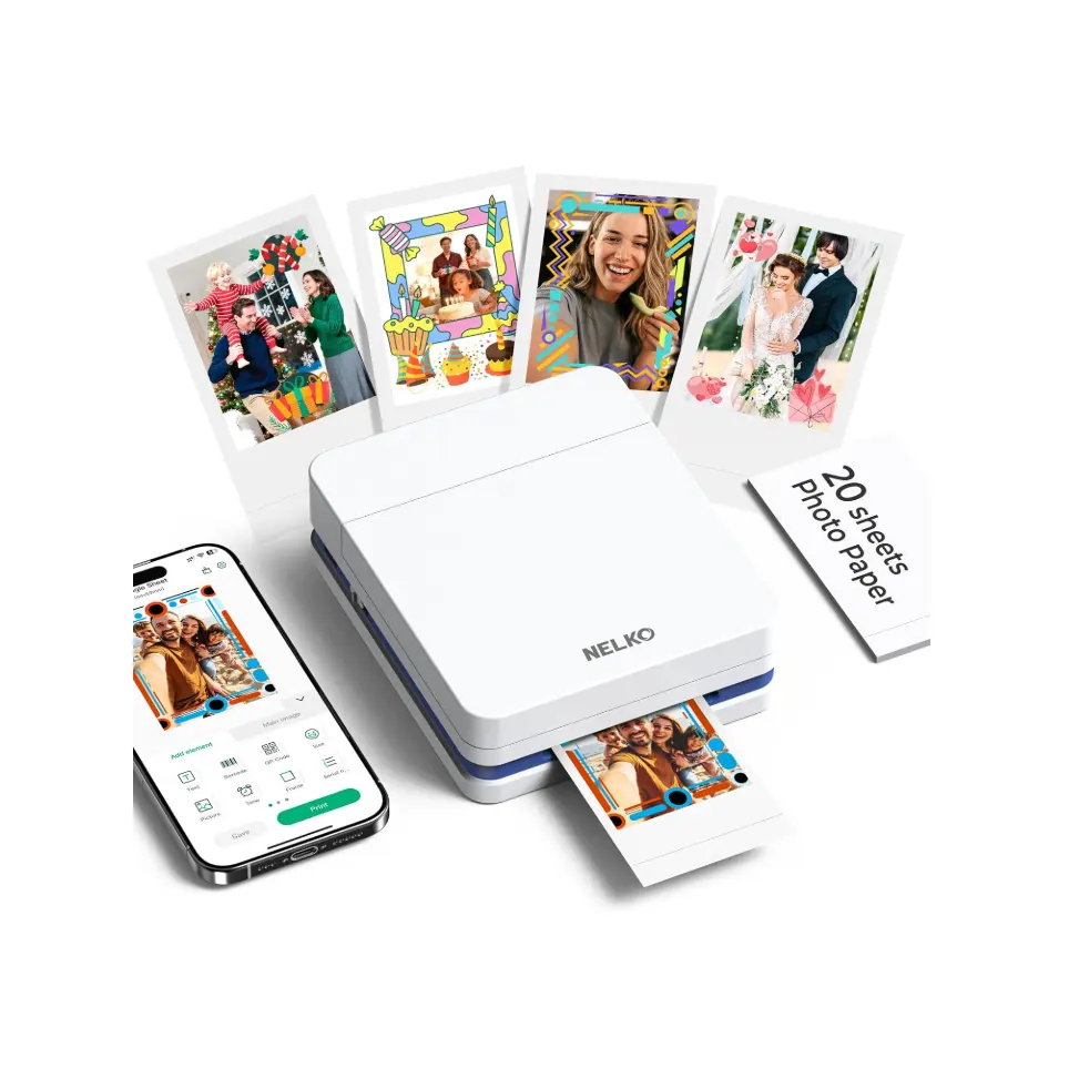 Nelko Photo Printer, PP01 Color Mini Portable Printer