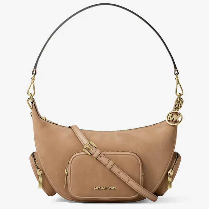 额外9折！Michael Kors Merritt 中号麂皮单肩包