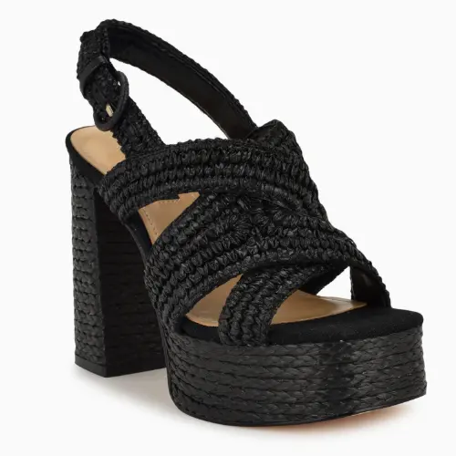 Nine West 玖熙 Vanity 编织粗跟凉鞋