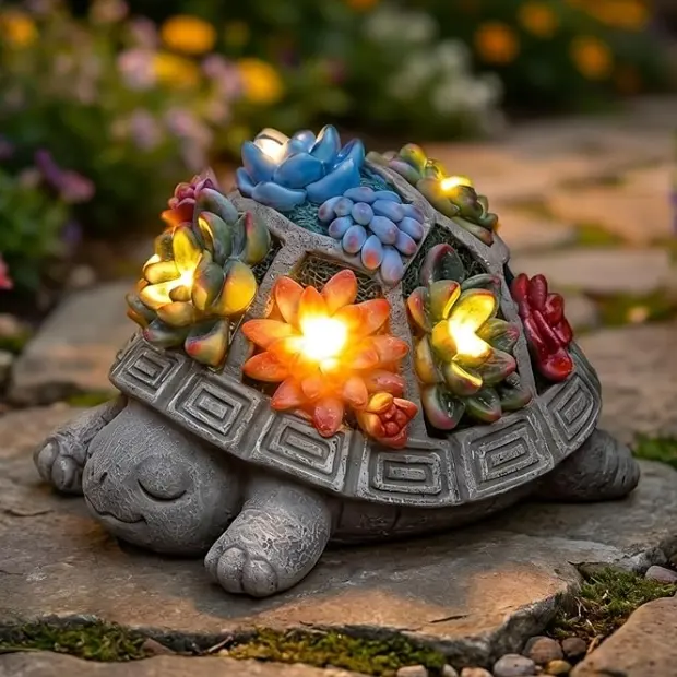 太阳能LED乌龟花园装饰