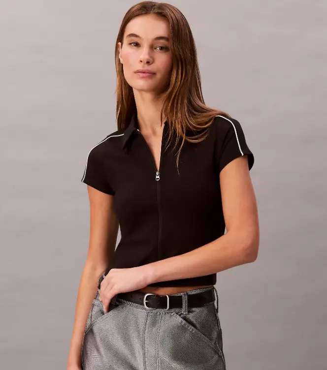 Calvin Klein  针织短款Polo衫
