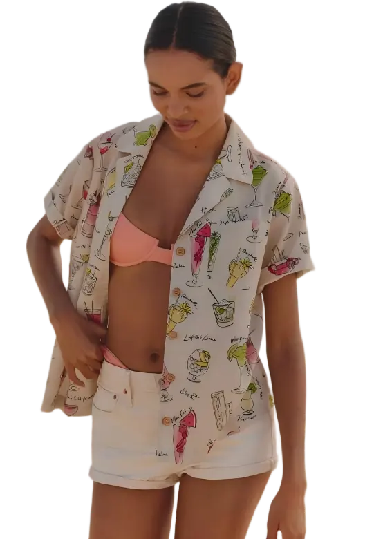 Rachel Antonoff James 亚麻混纺短袖上衣