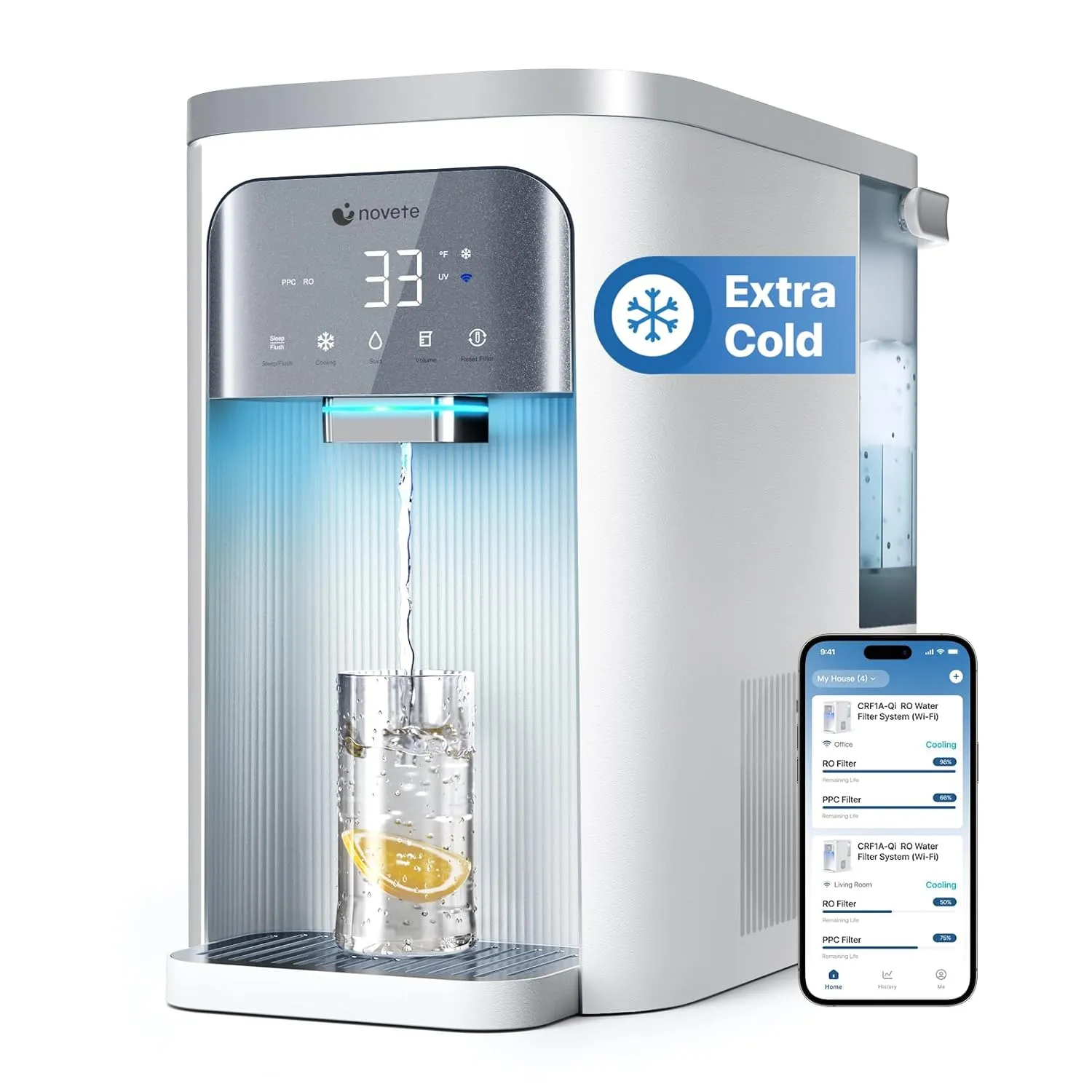 NOVETE Smart Reverse Osmosis Water Filter Countertop