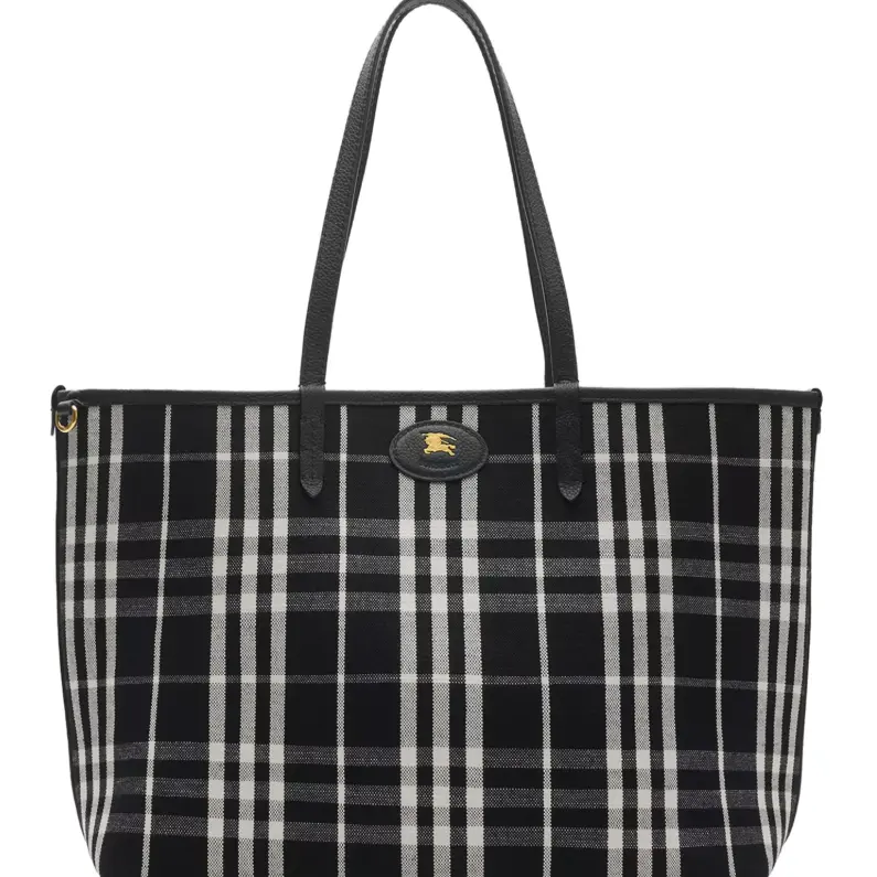 格纹/黑色！Burberry 巴宝莉双面中号托特包