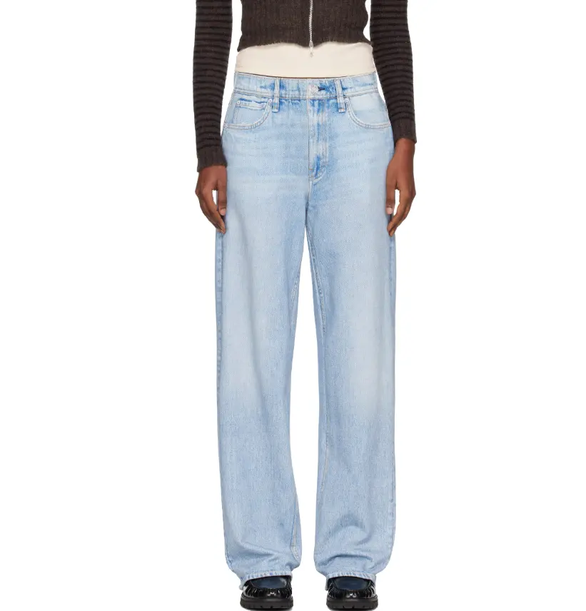 Rag & Bone  Miramar 宽腿牛仔裤 蓝色