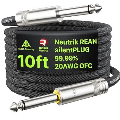 AA AUDIO ACCESSORY Silent Guitar Cable 10ft
