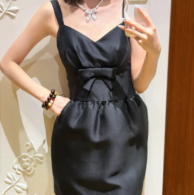 SHUSHU/TONG 蝴蝶结吊带连衣裙
