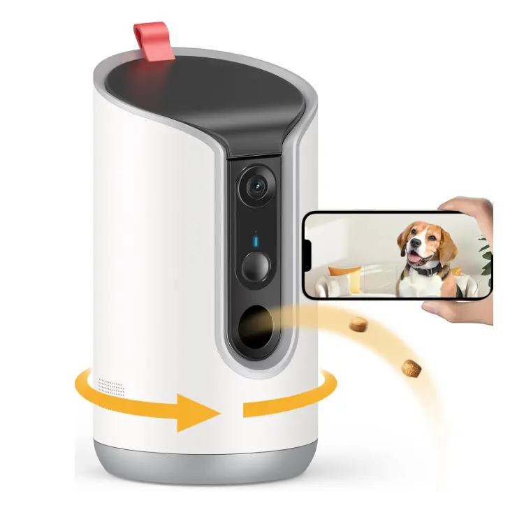TKENPRO 2K Pet Camera Treat Dispenser