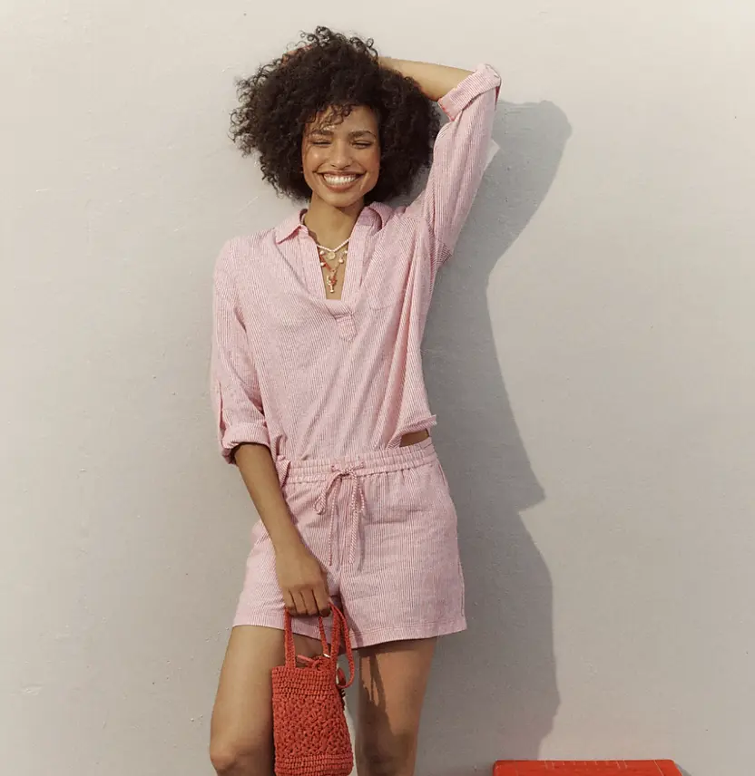J.CREW 粉色亚麻衬衫