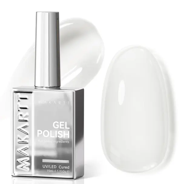 Makartt Milky White Gel Nail Polish: 15ML Hema-Free