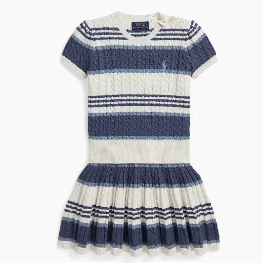 Polo Ralph Lauren 拉夫劳伦 童款绞花毛衣裙子套装