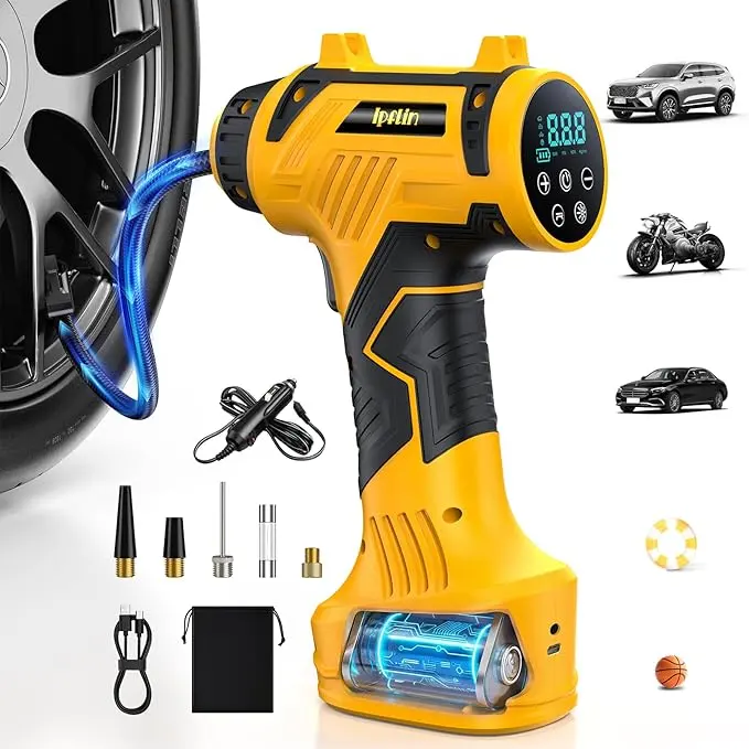 Tire Inflator Portable Air Compressor - Corded/Cordless Tire Inflator