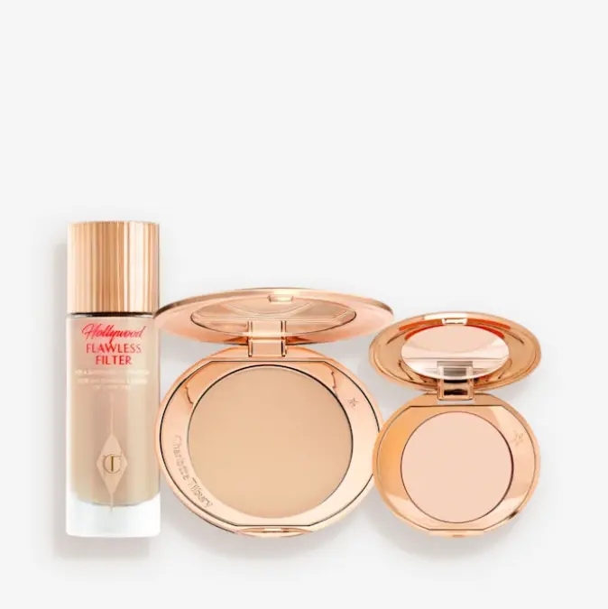 Charlotte Tilbury 好莱坞滤镜底妆套装（妆前打底 + 大小双蜜粉饼）