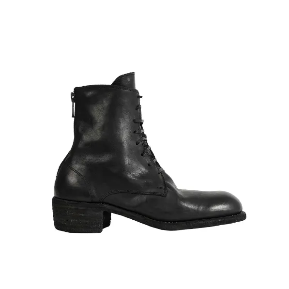 GUIDI 黑色及踝靴