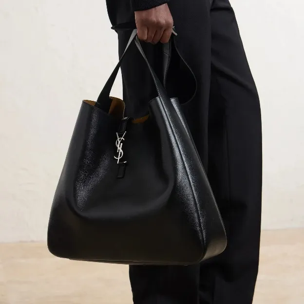 SAINT LAURENT 圣罗兰 Le 5a7 黑色全粒面皮革邮差包